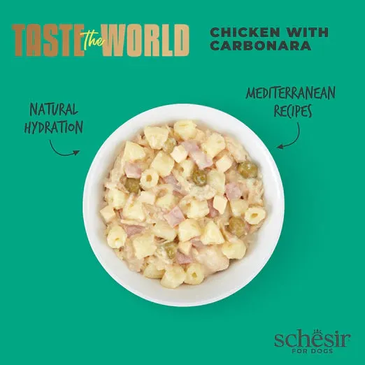 $3.60 ONLY [PWP SPECIAL]: Schesir Taste The World Wet Dog Food (Chicken With Carbonara)