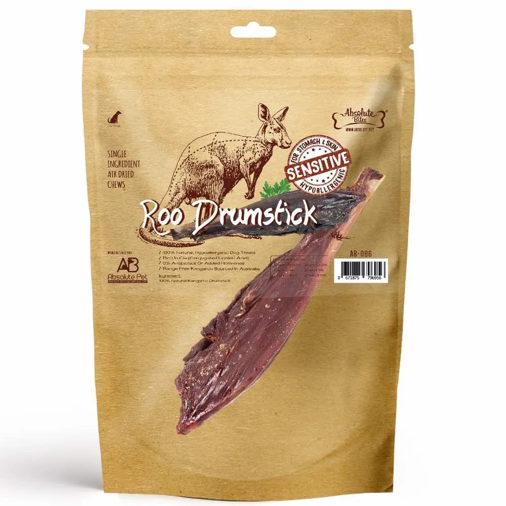 Absolute Bites Air Dried Roo Drumstick Dog Chew Treat