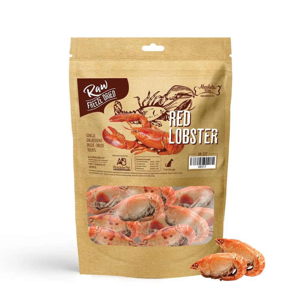 Absolute Bites Red Lobster Freeze Dried Treats For Cats & Dogs 40g