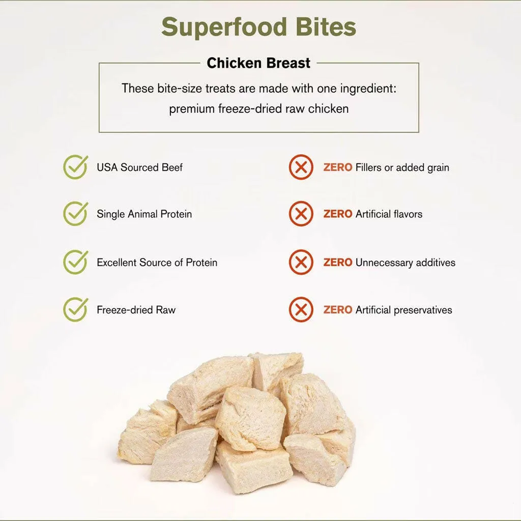 Badlands Ranch Superfood Bites Air Dried Premium Chicken Breast Treats for Dogs