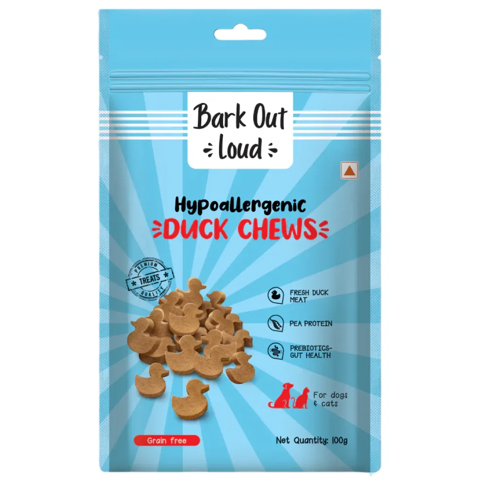 Bark Out Loud Hypoallergenic Duck Meat Treats  for Cats and Dogs