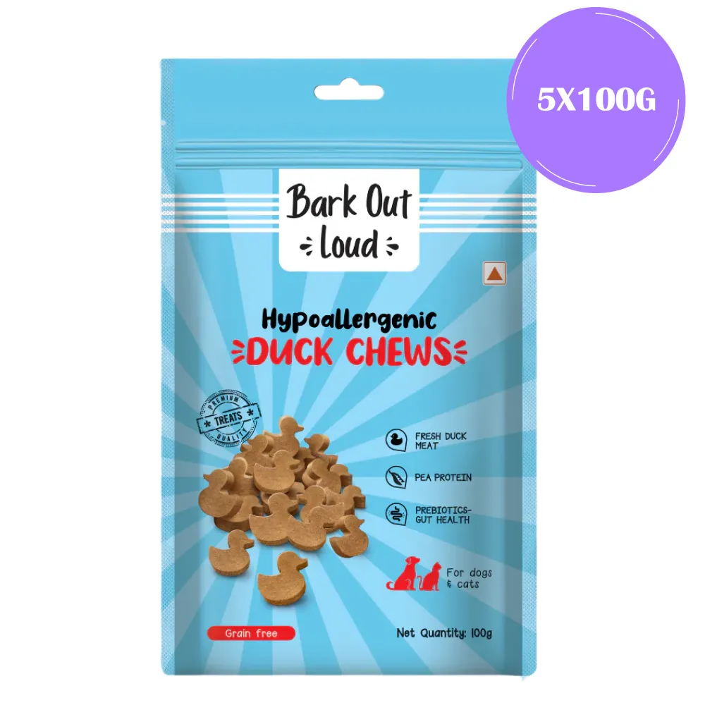 Bark Out Loud Hypoallergenic Duck Meat Treats  for Cats and Dogs