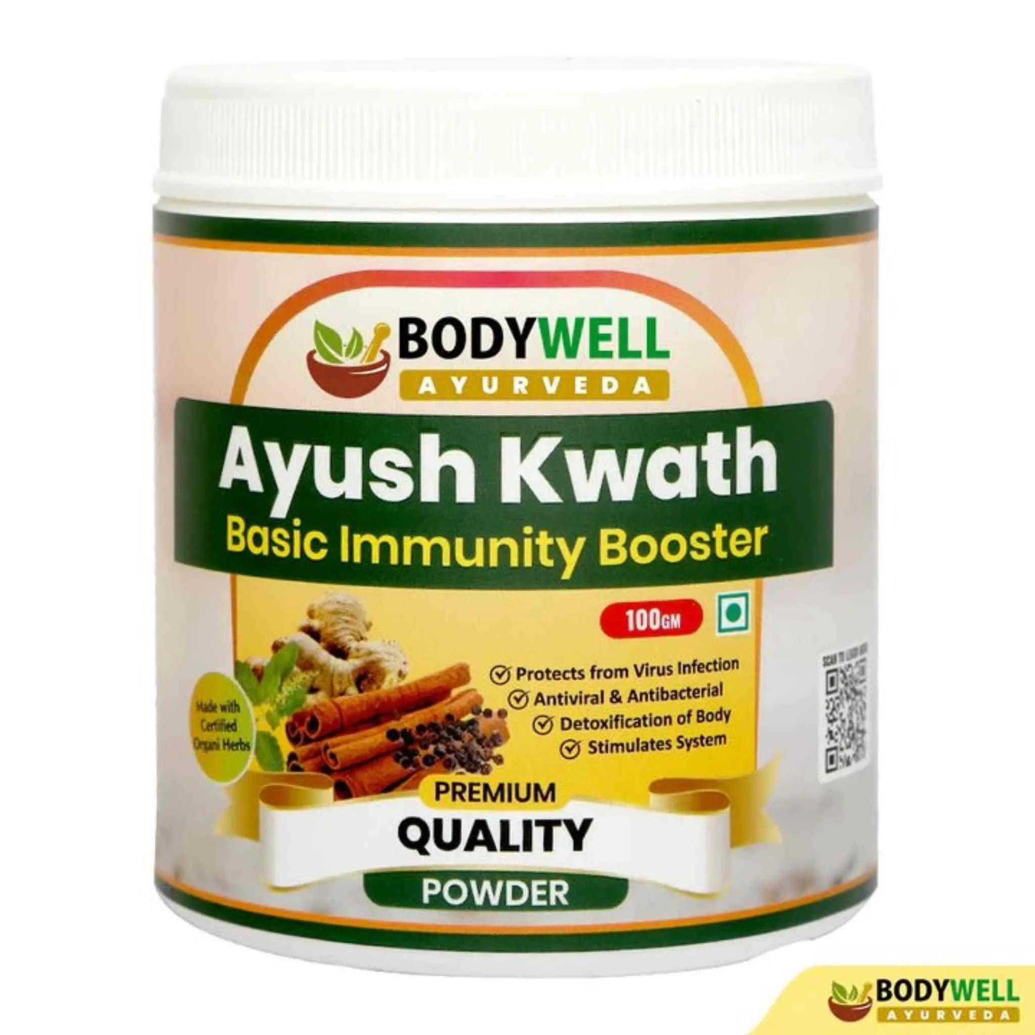 Bodywell Ayurveda - Ayush Kwath Kadha Powder Churna | Ayurvedic Kadha for Immunity, Cold & Cough