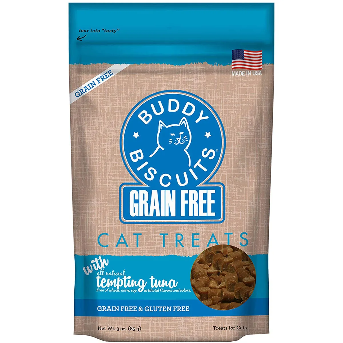 Buddy Biscuits Grain Free Tempting Tuna Biscuits for Cats 3oz