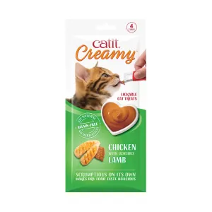 Catit | Creamy Squeezy Cat Treats | Chicken & Lamb - 4 Pack