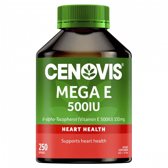 Cenovis Mega E 500IU Vitamin E 250 Capsules