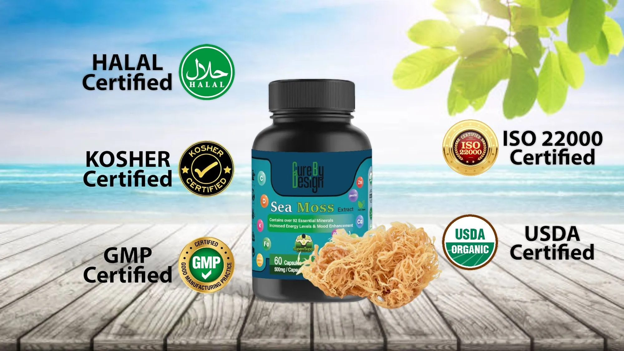 Cure By Design - Superrsupps Irish Sea Moss Capsules