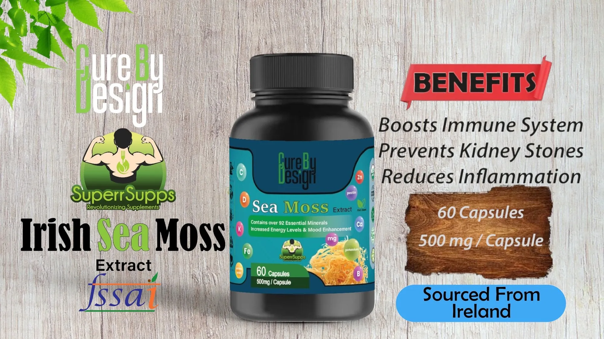 Cure By Design - Superrsupps Irish Sea Moss Capsules