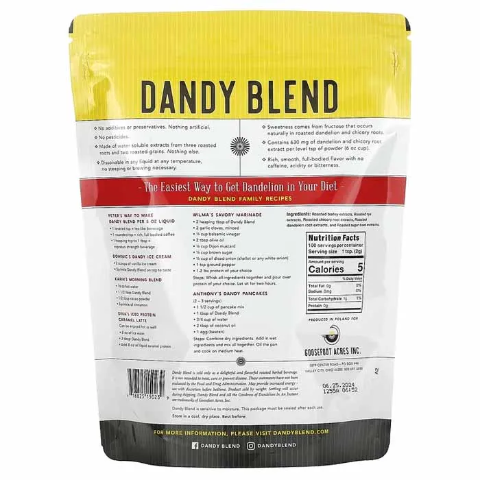 Dandy Blend - Instant Herbal Beverage with Dandelion | Multiple Sizes