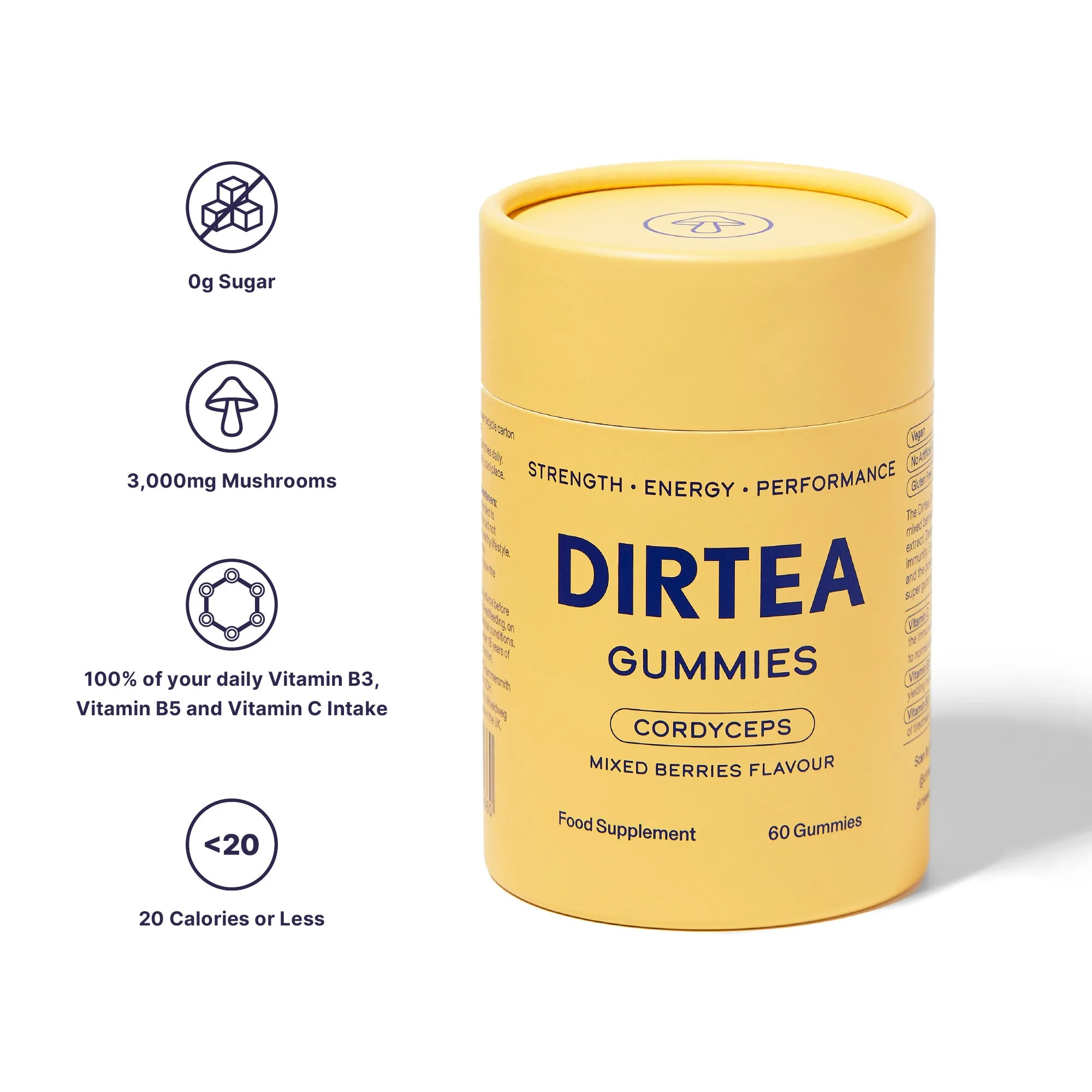 Dirtea Gummies Cordyceps Mixed Berries Flavour 60 gummies