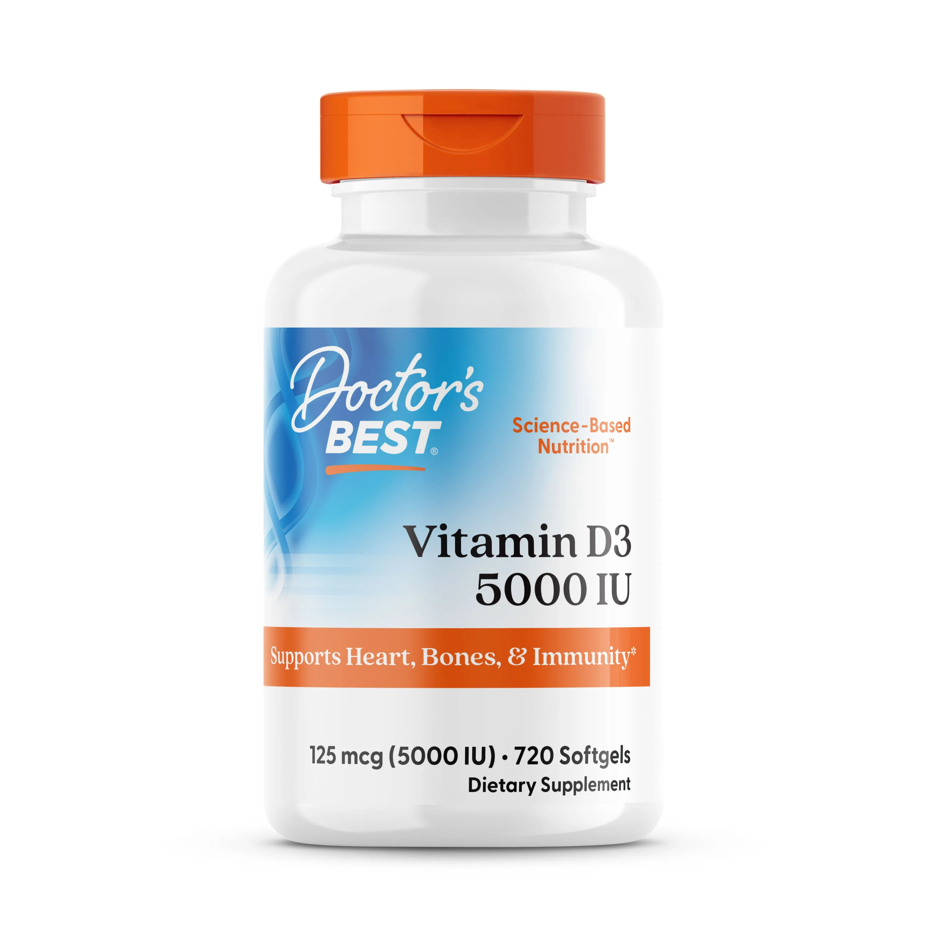 Doctor's Best Vitamin D3, 125 mcg (5,000 IU), 720 Softgels