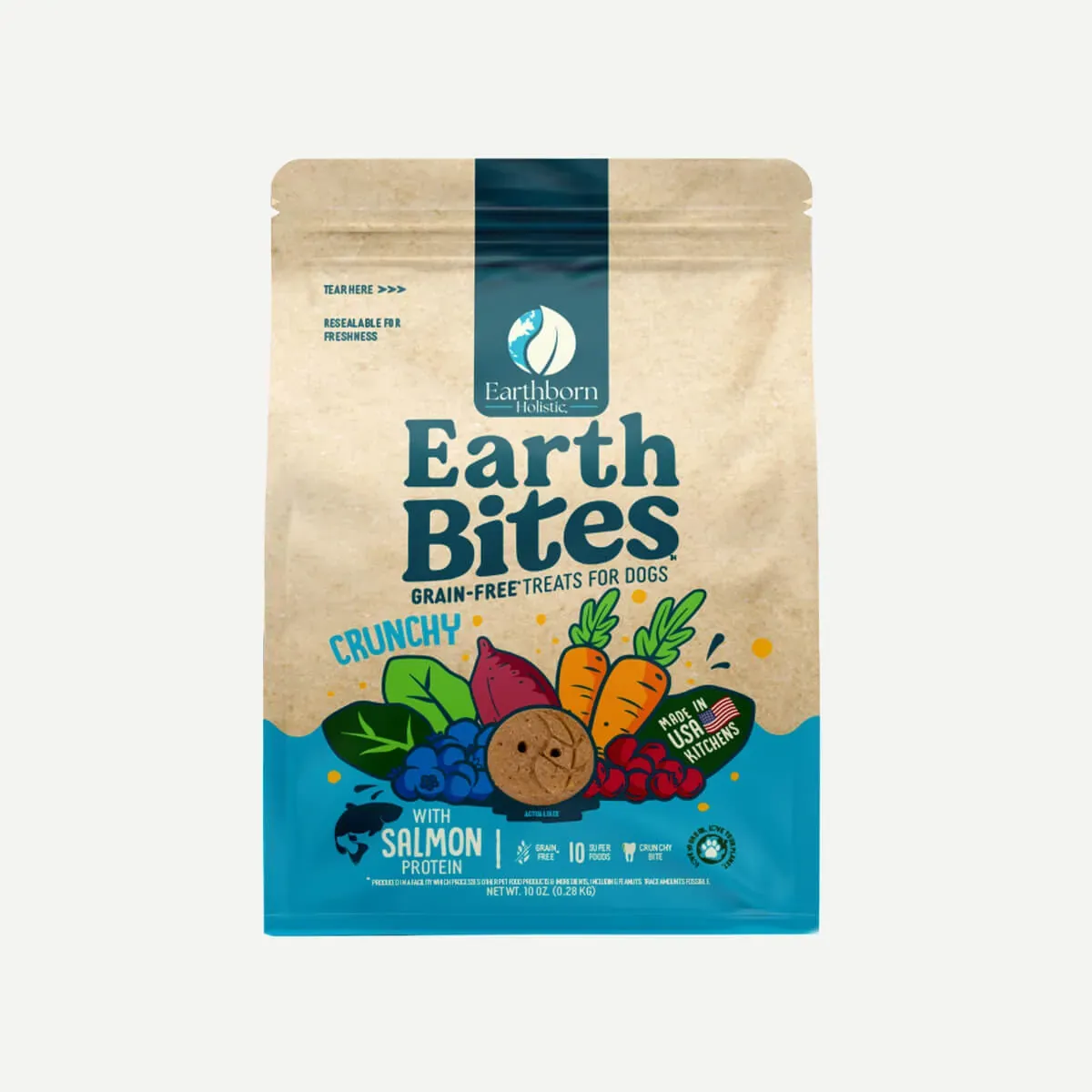 Earthborn Holistic EarthBites Salmon Meal Crunchy Dog Treats 10oz