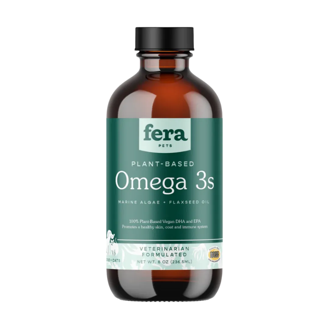 Fera Pet Organics Dog and Cat Supplement, Vegan Omega-3, 6, 9s Algae Oil