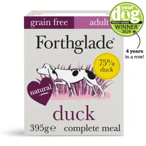 Forthglade | Grain Free Natural Complete Wet Dog Food Tray | Duck & Vegetables - 395g