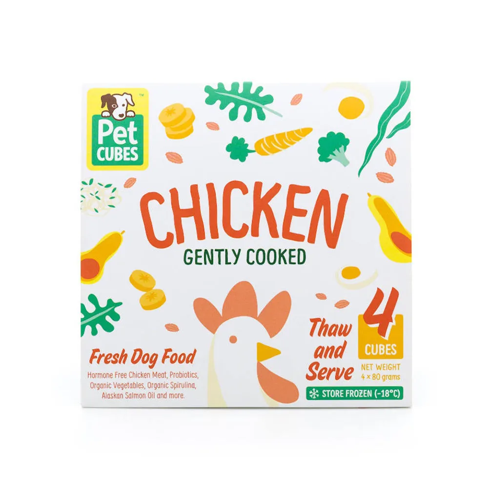 *FROZEN* PetCubes Dog Gently Cooked Chicken 2.25kg (7 x 320g)