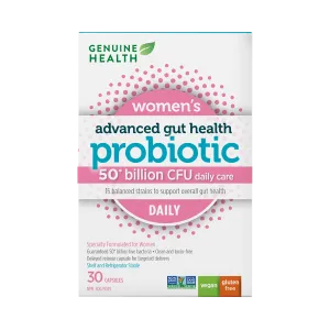 Genuine Health Adv. Gut Health Women's Daily Probiotics 50B 30 Vegan Capsules