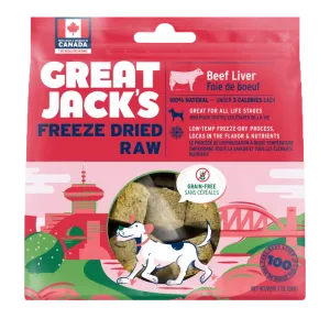 great jack's - freeze-dried beef liver treats (1 oz)