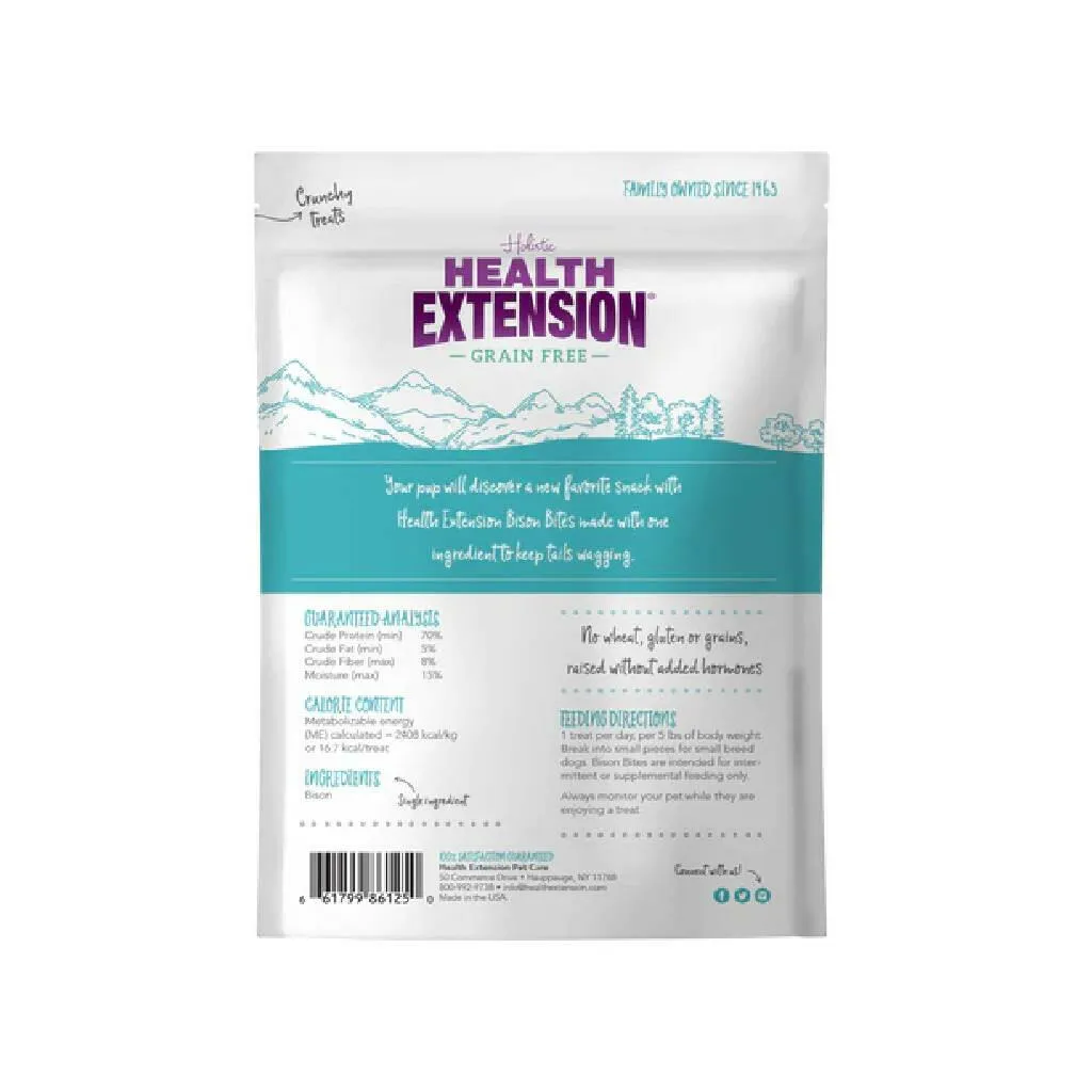 Health Extension Bison Bites Treats For Dogs (6 oz)