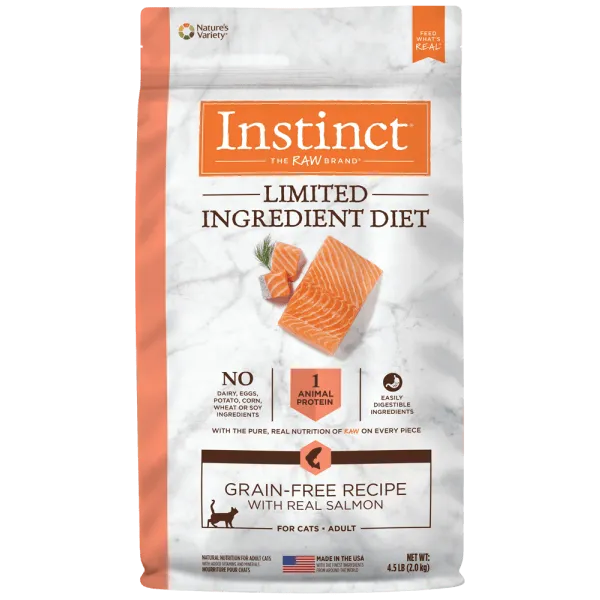 Instinct Limited Ingredient Diet Real Salmon Recipe Dry Cat Food, 4.5lb