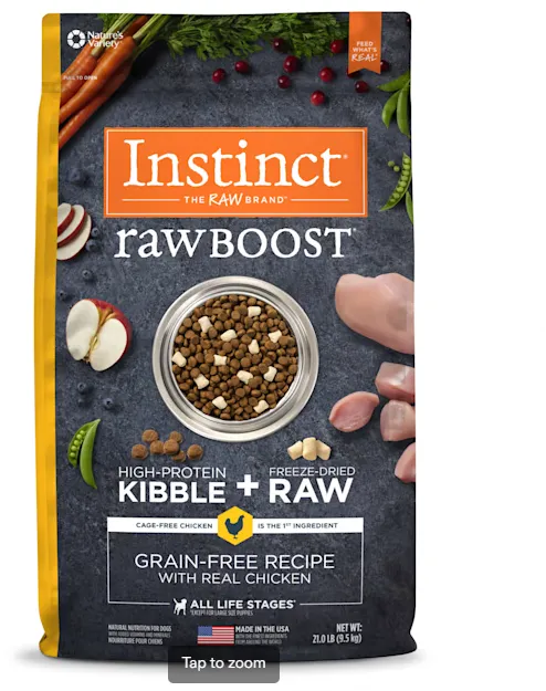 Instinct Raw Boost Grain Free Recipe with Real Chicken Natural Dry Dog Food, 4 lbs.