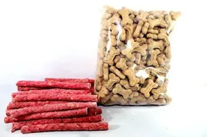 Jacky Treats-Combo Puppy Bone Biscuit 1kg And Mutton munchy  450gm