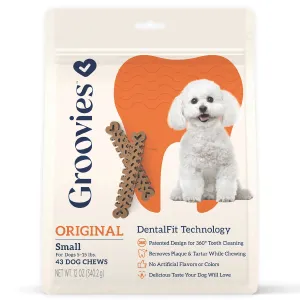 King Wholesale Groovies Dog Dental Chews 12oz Small For Dogs 5-15 lb