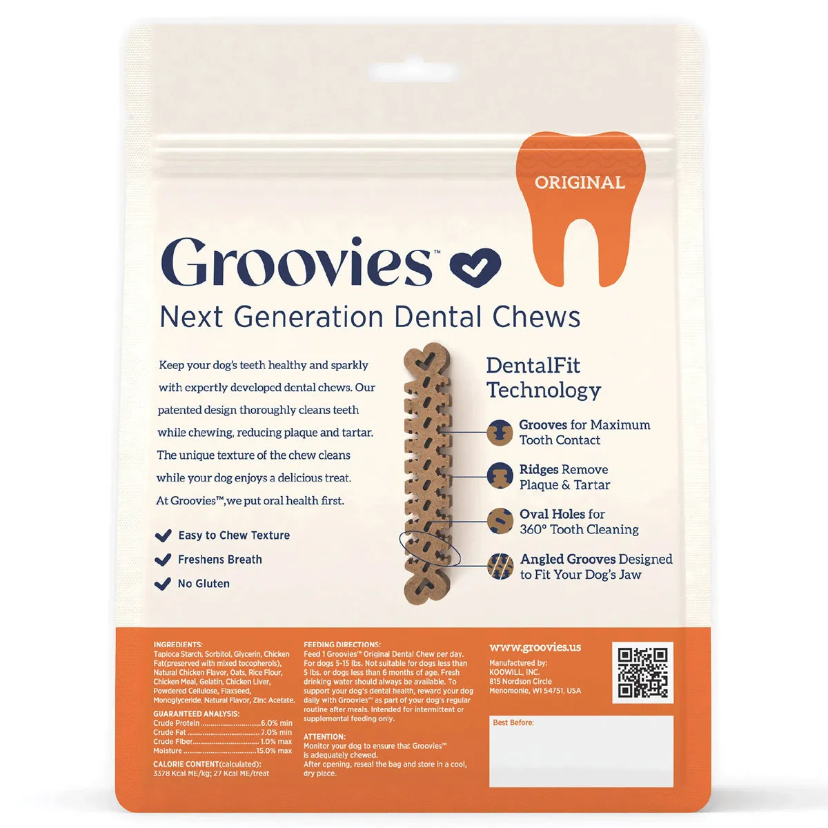 King Wholesale Groovies Dog Dental Chews 12oz Small For Dogs 5-15 lb