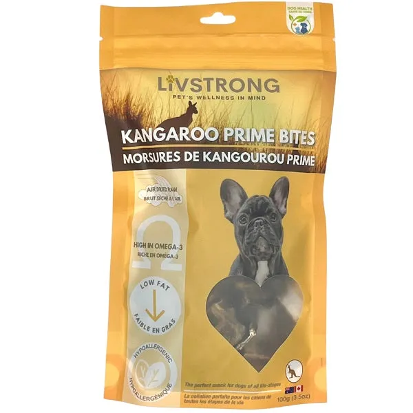 Livstrong Kangaroo Prime Bites Dog Treat 100g