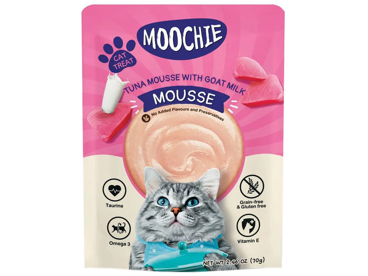 MOOCHIE MOUSSE TUNA WITH GOATMILK 12x70g Pouchs