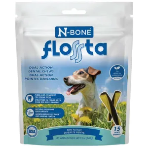 N-Bone FLOSSta Dual Action Mint Flavor Dental Dog Chews