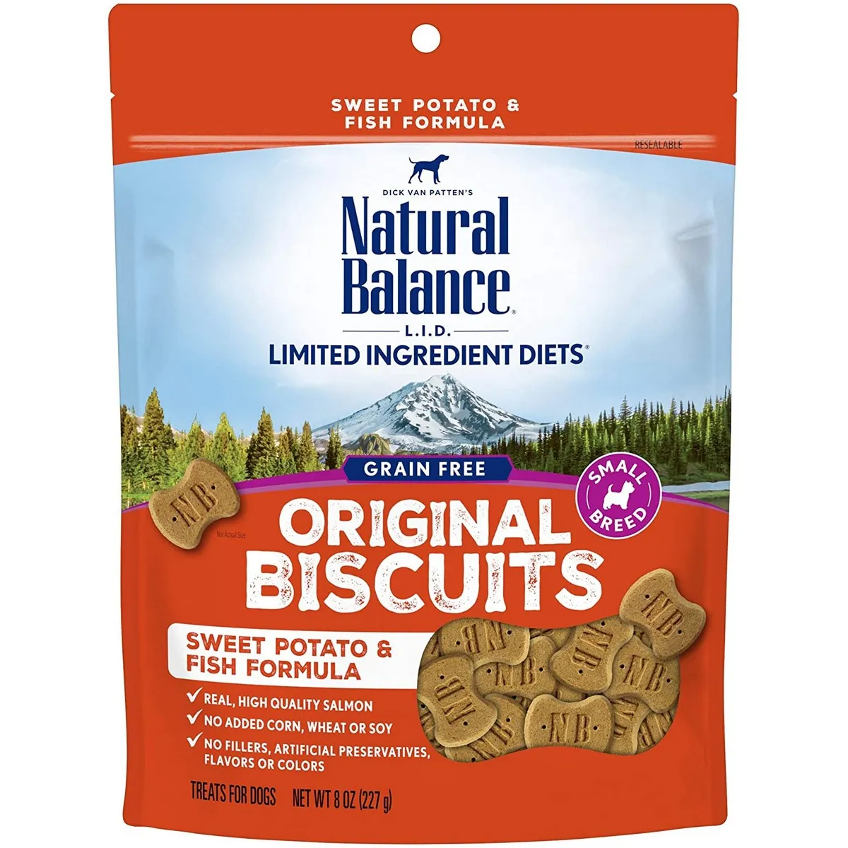 Natural Balance L.I.D. Fish Sweet Potato Biscuits Dog Treats 8oz