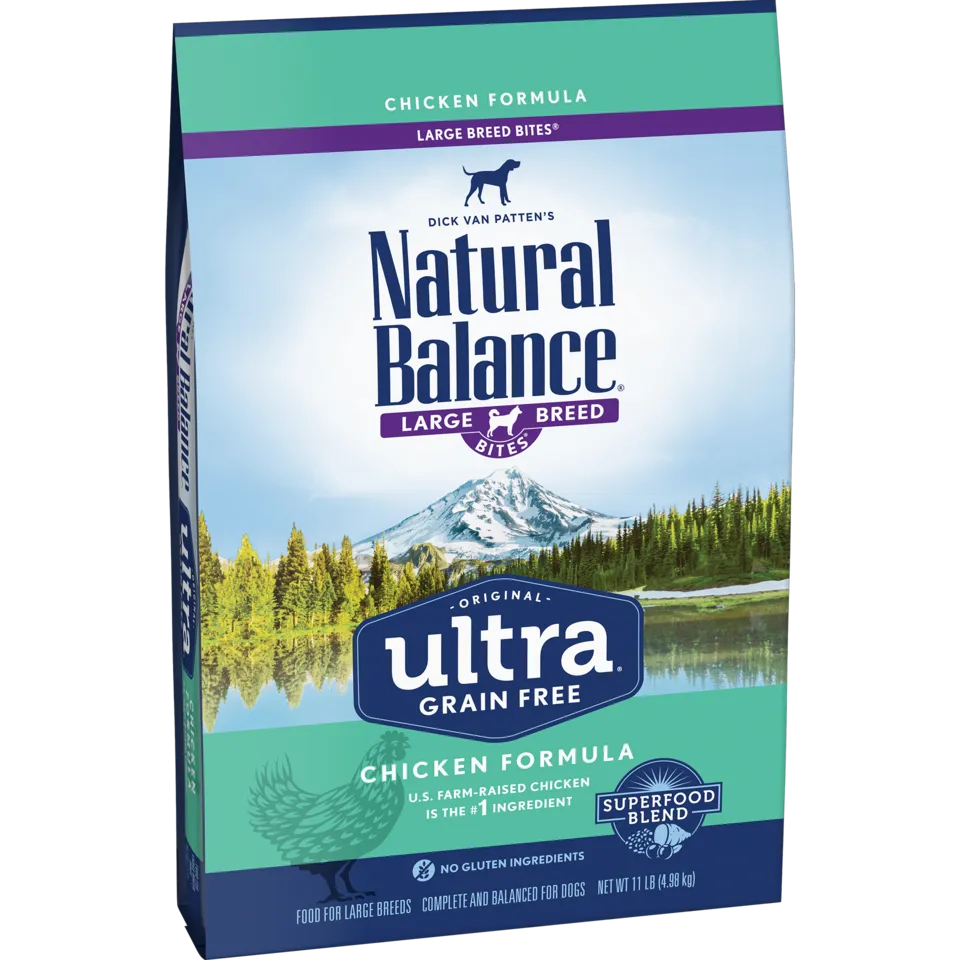 Natural Balance Original Ultra Grain Free Large Breed Bites Chicken Formula Dry Dog Food