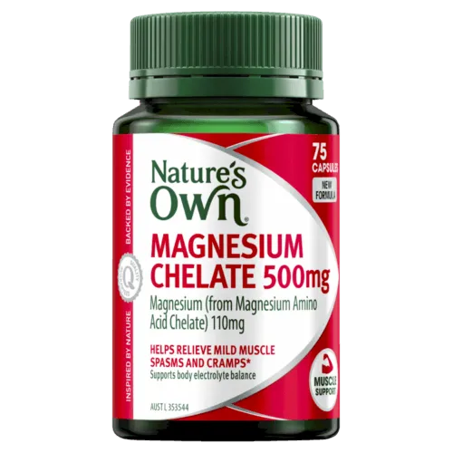 Natures Own Magnesium Chelate 500mg 75 Capsules