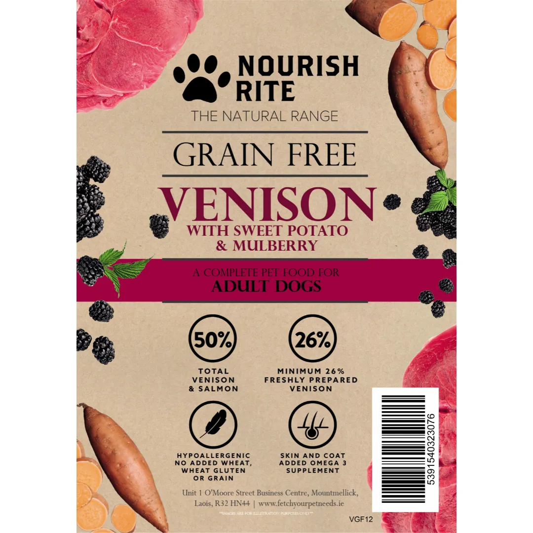 Nourish Rite Grain Free Adult Dog Food - Venison