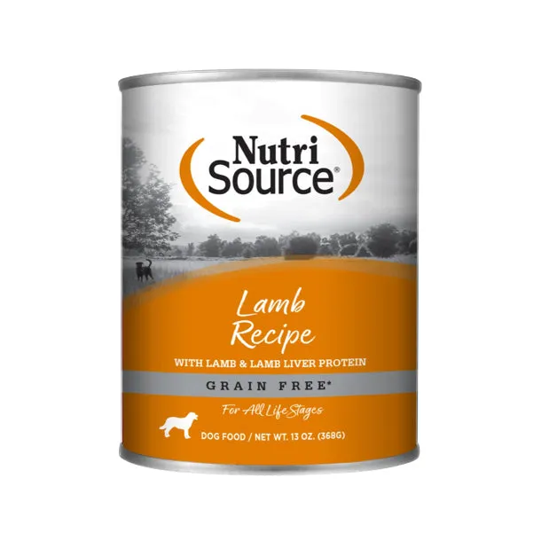 Nutrisource Grain-Free Lamb Formula Dog Food Can