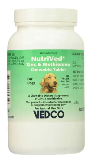 Nutrived Zinc & Methionine Chew Tabs, 15 mg, 100 ct