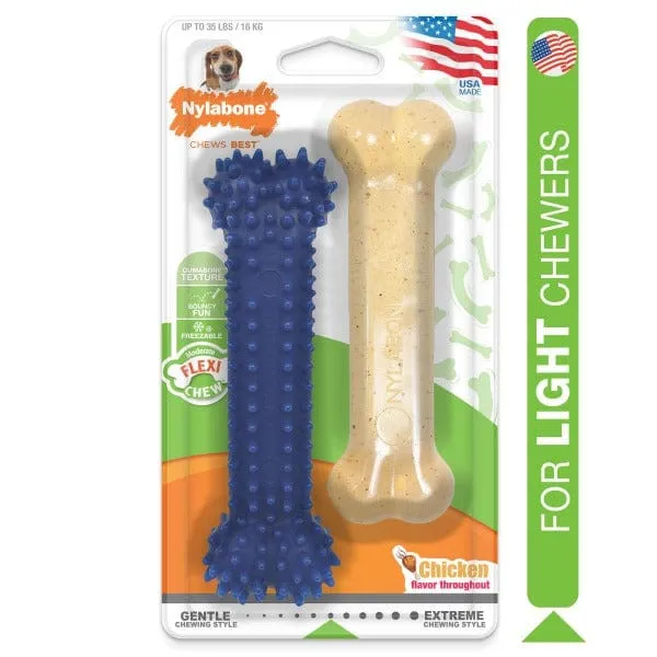 Nylabone Dental Chew and Flexi Bone Combo Pack Dog Chew Toys