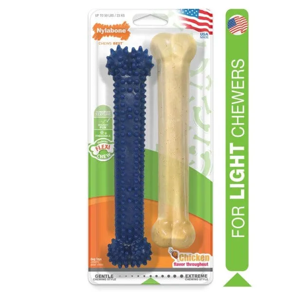 Nylabone Dental Chew and Flexi Bone Combo Pack Dog Chew Toys