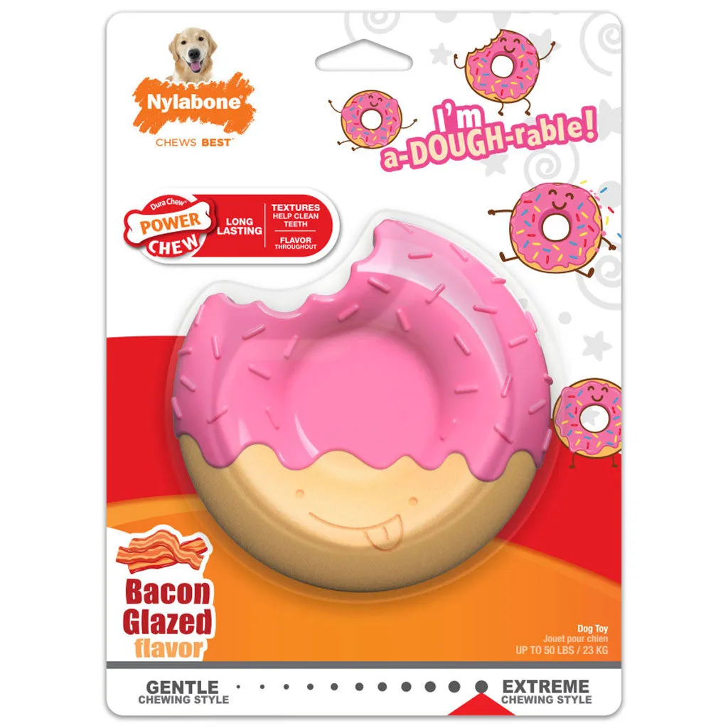 Nylabone Power Chew Donut Bacon Glazed Flavor Dog Toy