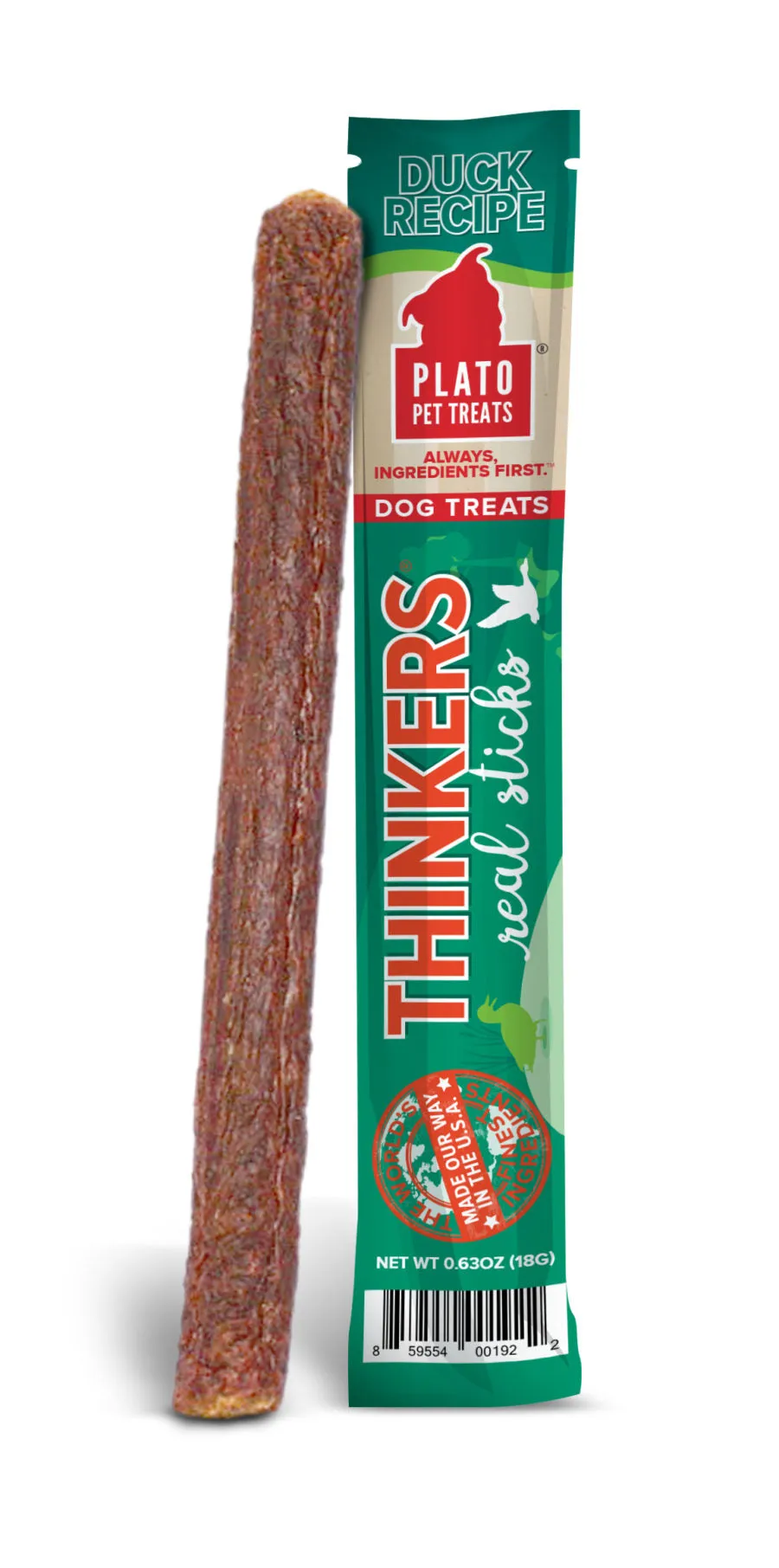 Plato Thinkers Duck Meat Stick Dog Treats