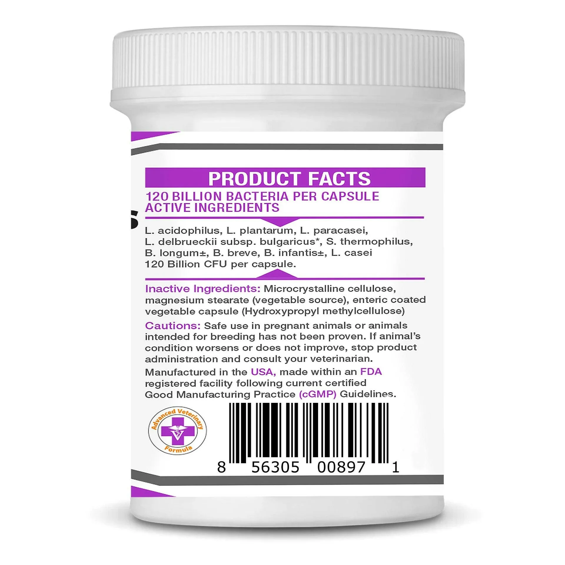 ProVetBiome Plus High Potency Probiotics for Dog & Cat 60 Capsules