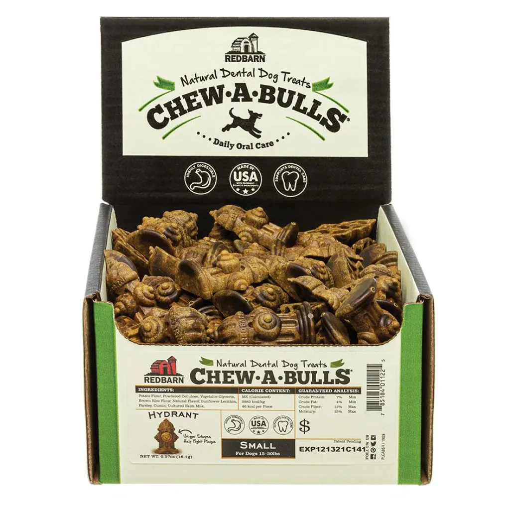 Redbarn Chew-A-Bulls Hydrant Shaped Dental Chews for Dogs