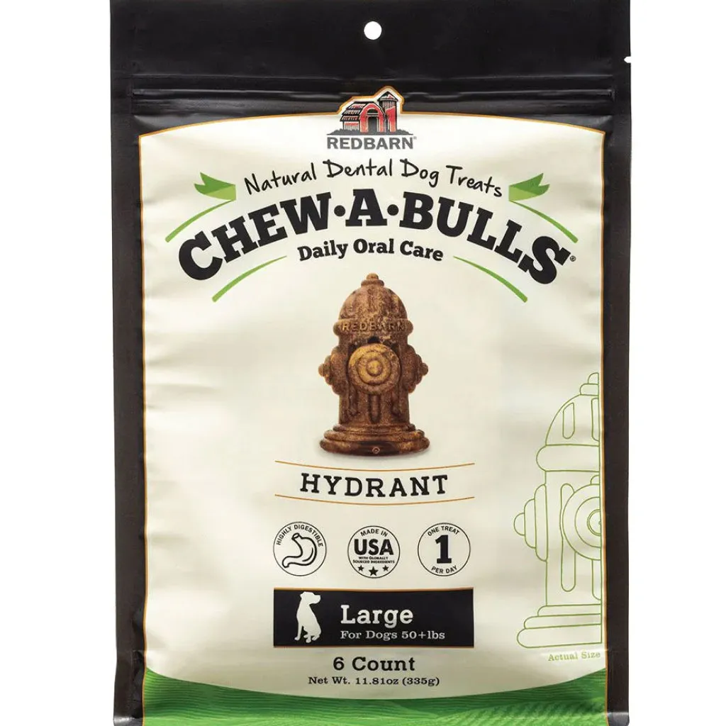 Redbarn Chew-A-Bulls Hydrant Shaped Dental Chews for Dogs