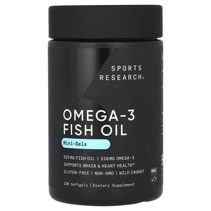 Sports Research, Omega-3 Fish Oil, 1250 mg, 30-180 Softgels