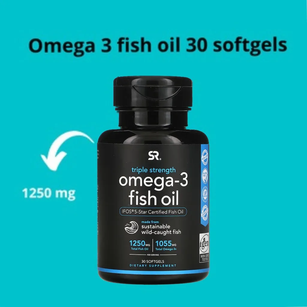 Sports Research, Omega-3 Fish Oil, 1250 mg, 30-180 Softgels