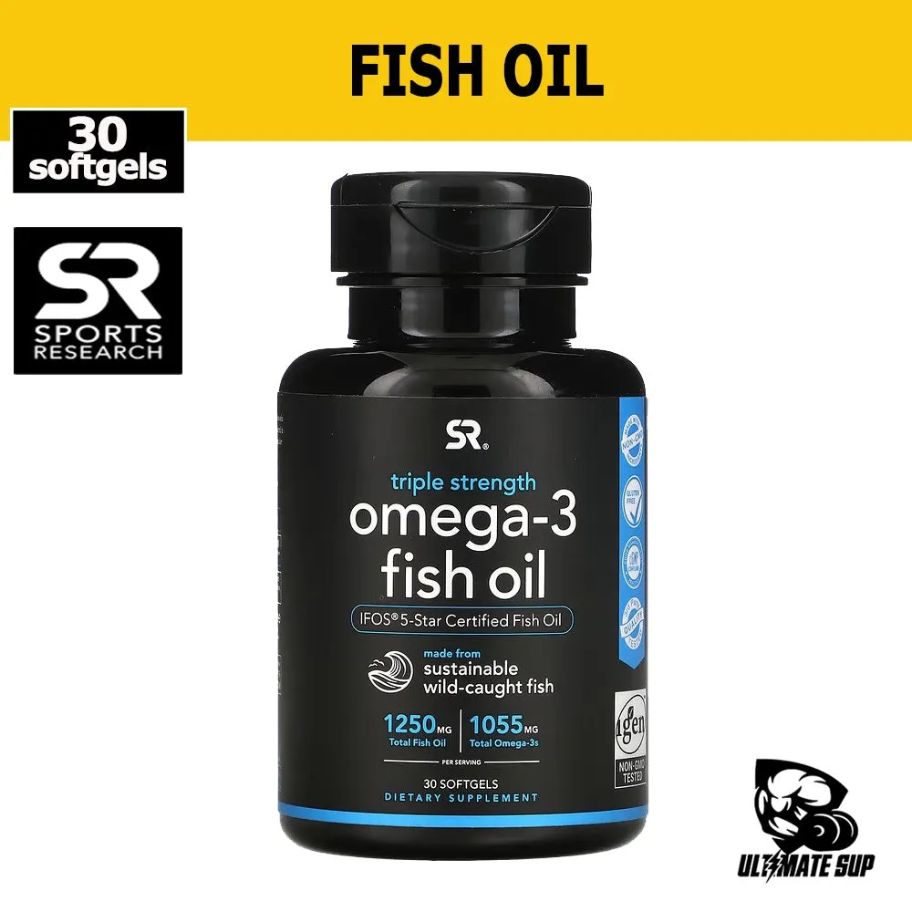 Sports Research, Omega-3 Fish Oil, 1250 mg, 30-180 Softgels