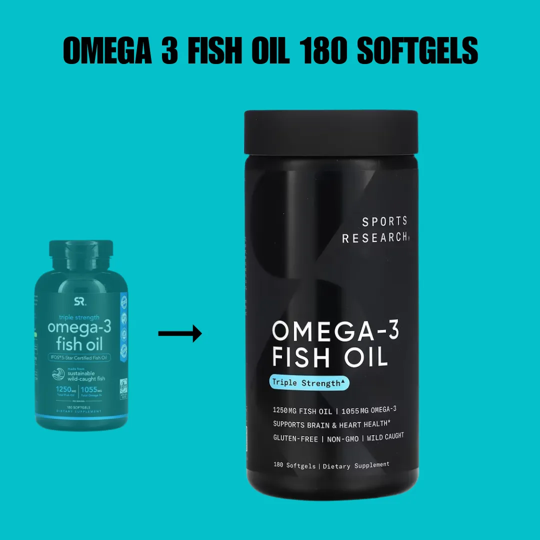 Sports Research, Omega-3 Fish Oil, 1250 mg, 30-180 Softgels