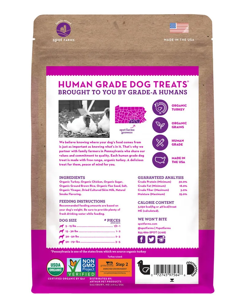 Spot Farms Organic Turkey Tender Dog Treats 10oz