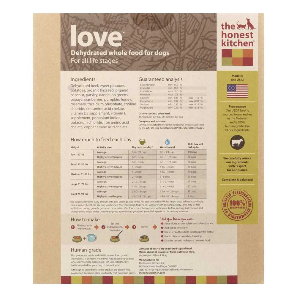 The Honest Kitchen Love Grain Free Dehydrated Dog Food