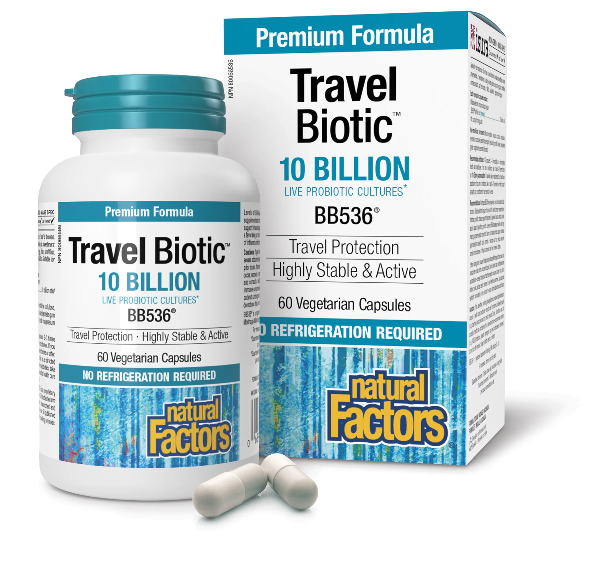 Travel Biotic BB536 10 Billion Live Probiotic Cultures